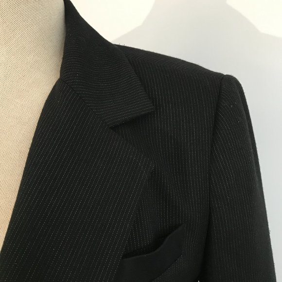 Margaret M - Black Jacket with White Strips - Picture 2 of 6